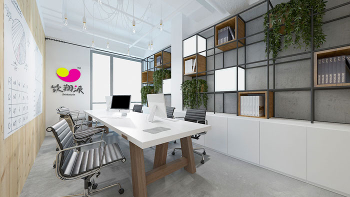 450平方电子商务办公室会议室装修设计案例效果图