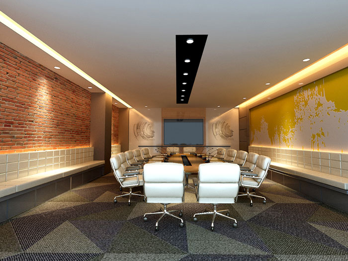 900平方电子商务办公室会议室装修设计案例效果图