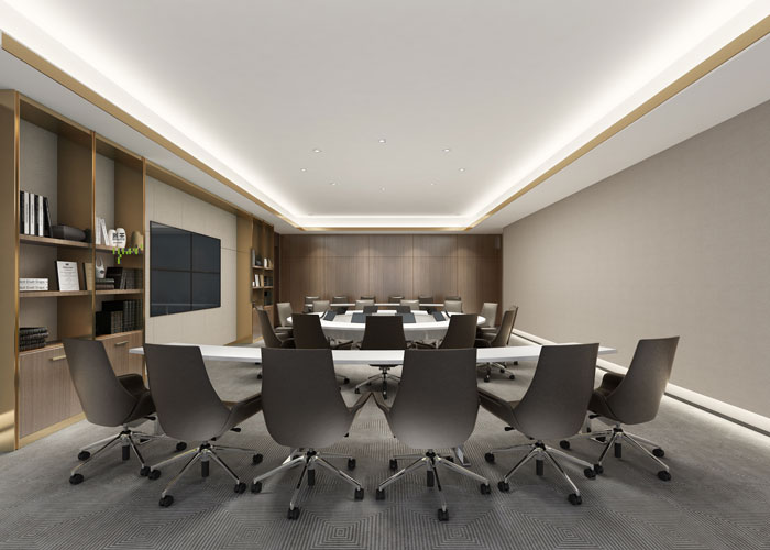 杭州食品公司办公室会议室装修设计效果图