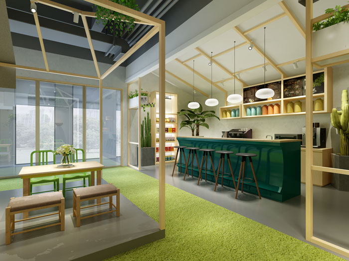 杭州食品公司办公室休息区装修设计效果图